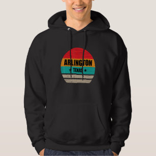 Veste À Capuche Arlington Texas Retro Vintage Sunset Us State Arli