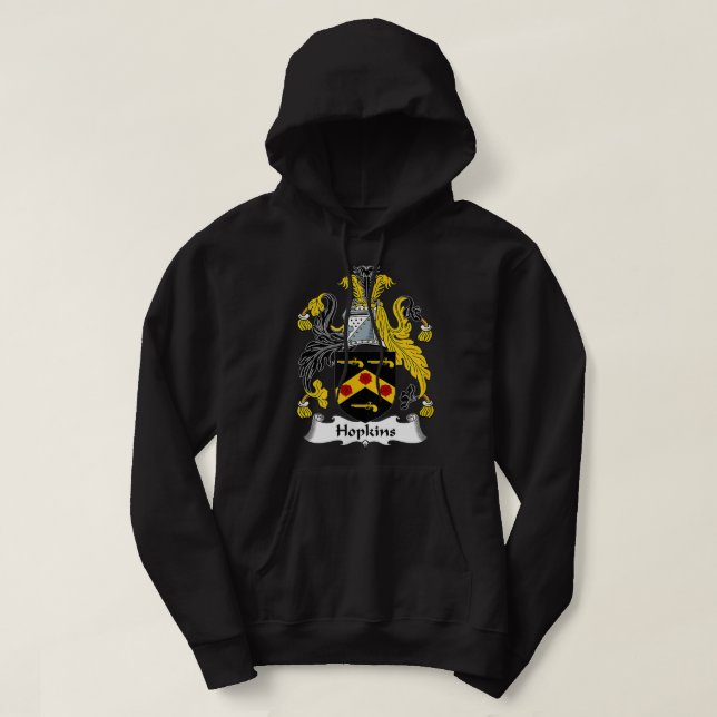 Veste À Capuche Armoiries de Hopkins Armoiries de la famille Crest (Design devant)