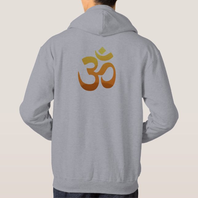 Veste À Capuche Arrière Imprimer Yoga Om Mantra Symbole Mens (Dos)