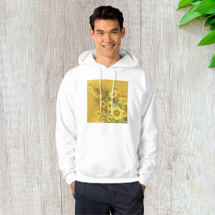 Veste À Capuche Art de tournesol grunge gras floral jaune rustique