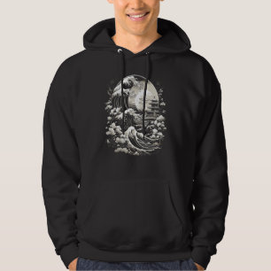 Veste À Capuche Art Japonais Mont Fuji Océan Vagues Esthétique Jap