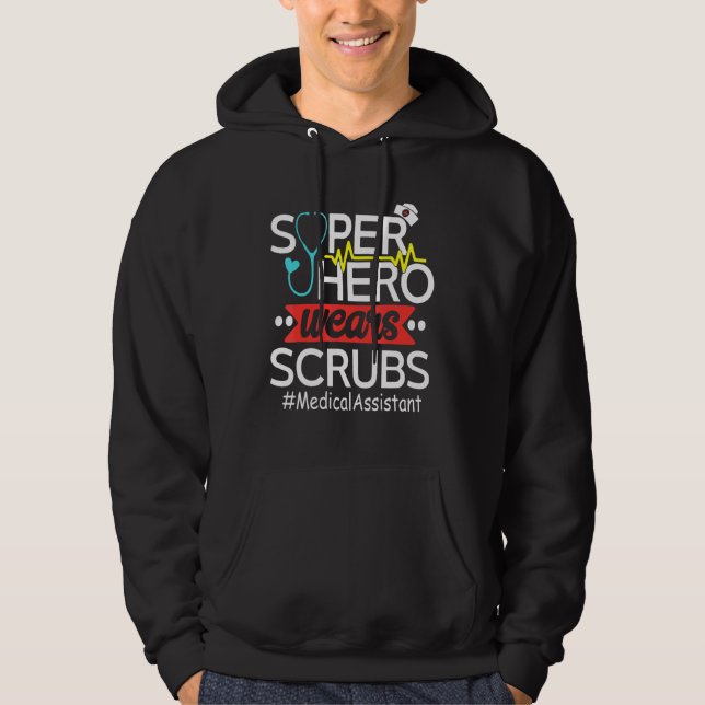 Veste À Capuche Assistant Médicale Super Héros porter des écumes s (Devant)