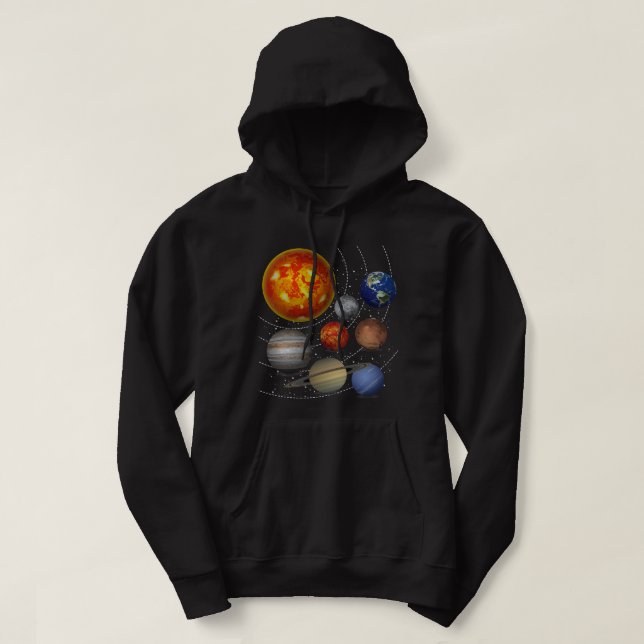 Veste À Capuche Astronomie Planètes Lover Soleil Univers Galaxie E (Design devant)