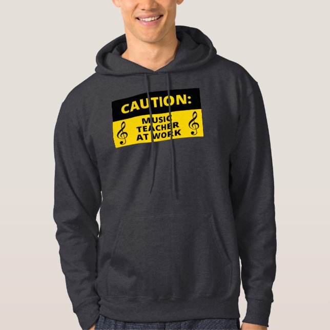 Veste À Capuche Attention : Professeur De Musique Au Travail Humou (Devant)