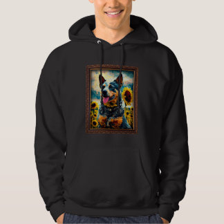 Veste À Capuche Australian Cattle Painting Sunflower Flower Mom Wo