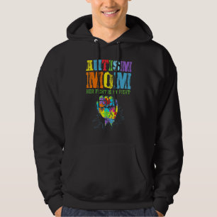 Veste À Capuche Autisme Maman Chemise Son Combat Est Mon Combat