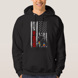 Veste À Capuche Autisme rétro Big Brother Bear American Flag Award
