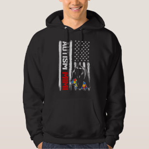 Veste À Capuche Autisme vintage Mimi Ours American Flag Sensibilis