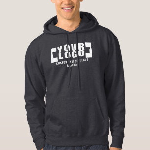 Veste À Capuche Avant +optionnel Arrière, Logo Entreprise gris fon
