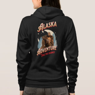 Veste À Capuche Aventure Bigfoot en Alaska Art Rétro de la Nature