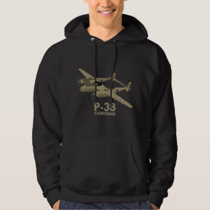 Veste À Capuche Avion 2ÈME GUERRE MONDIALE P-38 Lightning