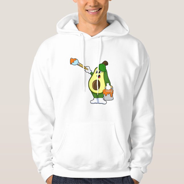 Veste À Capuche Avocado en peintre avec pinceau (Devant)