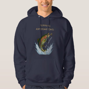 Veste À Capuche Awesome Papa Fly Pêcher les noms des enfants