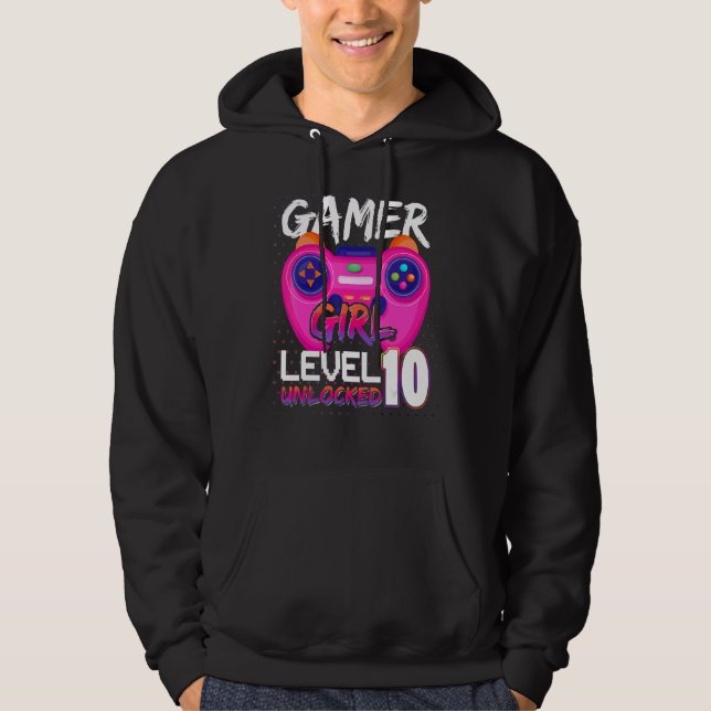 Veste À Capuche Awesome Video Games Controller Level 10 Unlocked G (Devant)