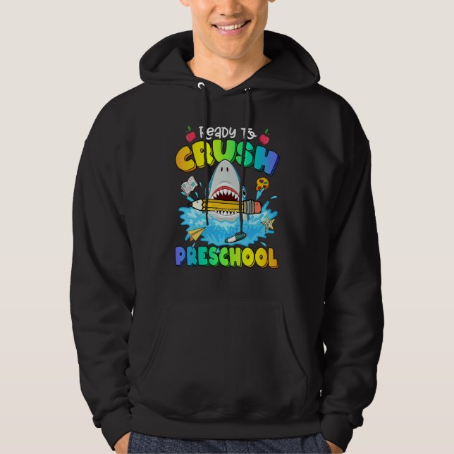 Veste À Capuche Back To School Ready To Crush Preschool Shark Boy  (Devant)