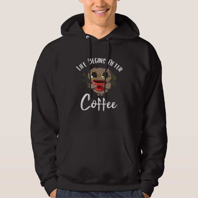 Veste À Capuche Backprint Life begins after coffee Life begins aft (Devant)
