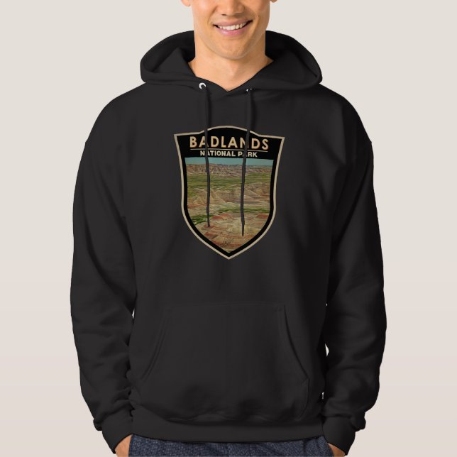 Veste À Capuche Badlands National Park Paysage Aquarelle Badlands (Devant)