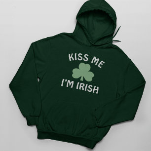 Veste À Capuche Baiser vert moi je suis irlandais St Patricks Day