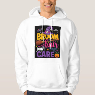 Veste À Capuche Balai d'Halloween Citation de Sorcière Cheveux N'i