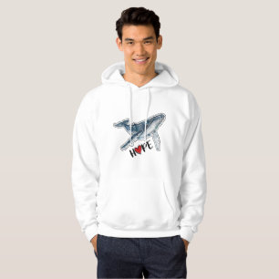 Veste À Capuche Baleine à bosse aquarelle Espoir Océan Vie marine