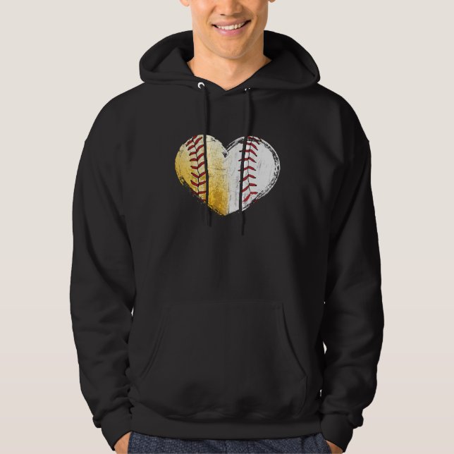 Veste À Capuche Ball Mom Heart Baseball Softball Mama Women Mother (Devant)