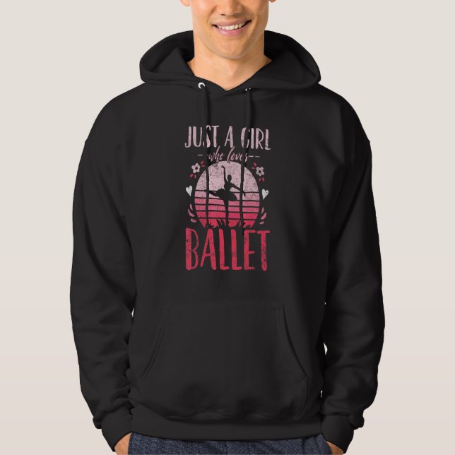 Veste À Capuche Ballet Danse Juste Une Fille Qui Aime Ballet Retro (Devant)