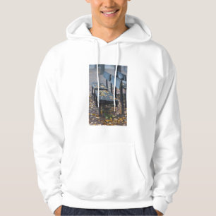 Veste À Capuche Banc de parc brumeux matin, Allemagne