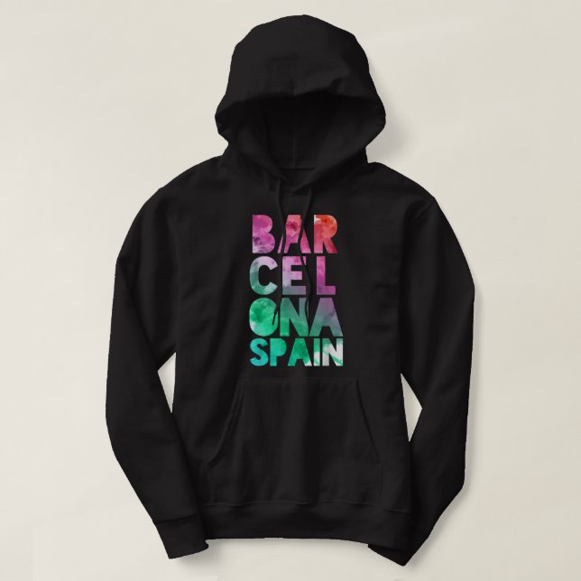 Veste À Capuche Barcelona Espagne Voyage Souvenir Cadeau (Design devant)