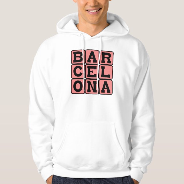 Veste À Capuche Barcelone, Ville en Espagne (Devant)