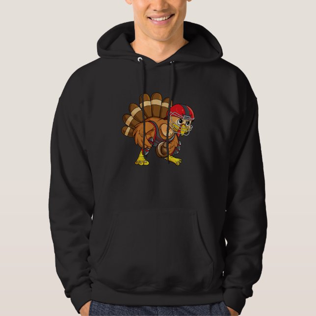 Veste À Capuche Baseball Thanksgiving Turkey Catcher Softball Play (Devant)