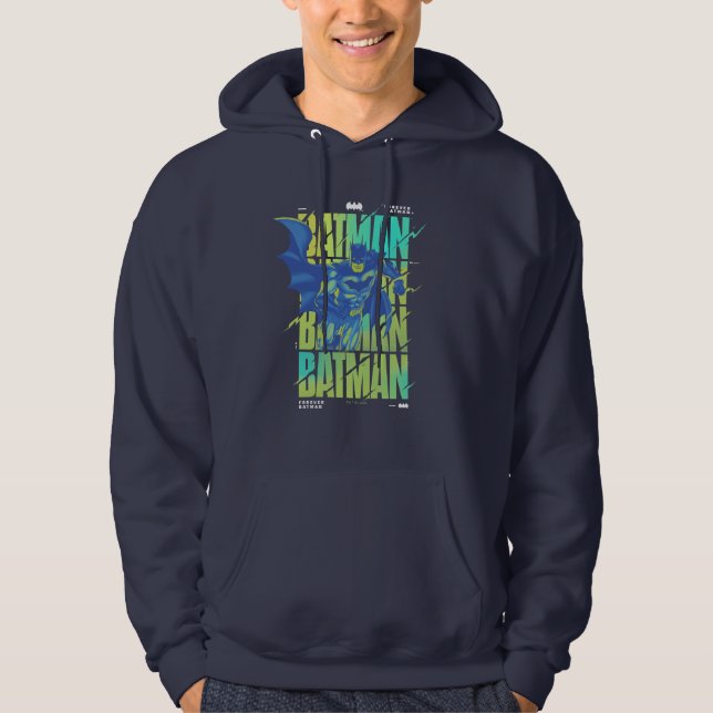 Veste À Capuche Batman Électrique Qui Traverse La Typographie (Devant)