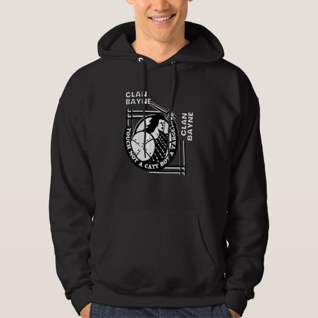 Veste À Capuche Bayne Clan Gaelic Motto Swordsman (Devant)