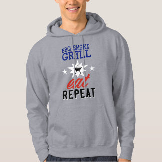 Veste À Capuche BBQ Smoke Grill MANGER RÉPÉTER vintage rustique