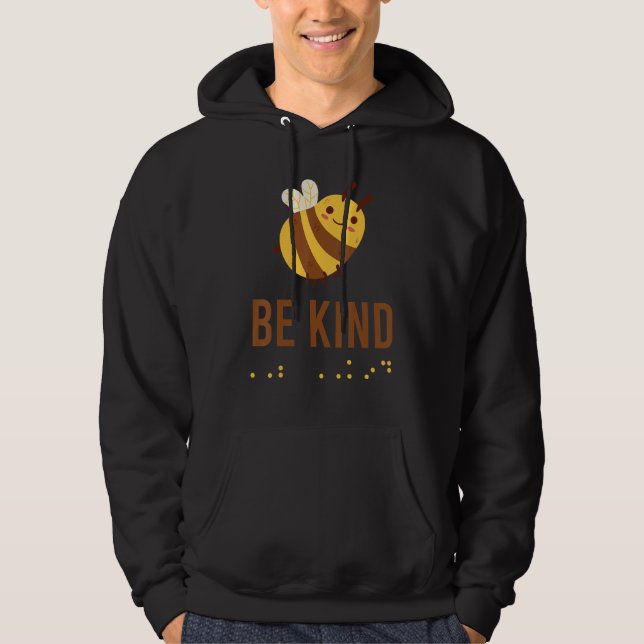Veste À Capuche Be Kind Sign Braille Language Bee Graphic Yellow (Devant)