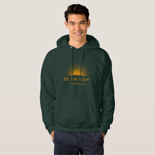 Veste À Capuche Be The Light Matthew 5:14 Sweatshirt Christian Gif (Devant entier)