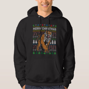 Veste À Capuche Beau Tigre Joyeux Noël Vilain Noël Gros Chat