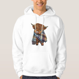 Veste À Capuche Bébé De Vache De West Highland Avec Écharpe Plaid