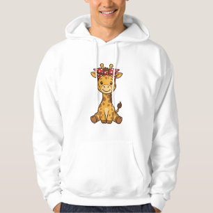 Veste À Capuche Bébé girafe mignon avec noeud papillon design vect