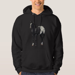 Veste À Capuche Belle Blanche Noire Appaloosa Horse Lover Cadeau