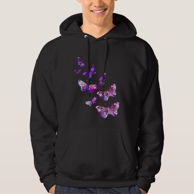 Veste À Capuche Belles papillons papillons papillons papillons pou (Devant)
