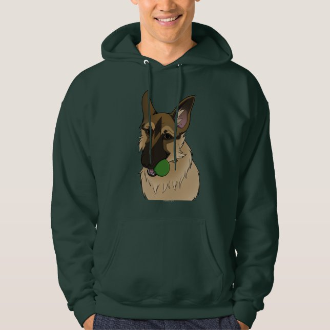 Veste À Capuche berger allemand jouer le temps avec balle (Devant)