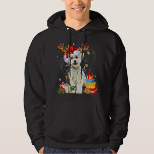 Veste À Capuche Bichon Frise Reindeer Feux de Noël Lumières Drôle