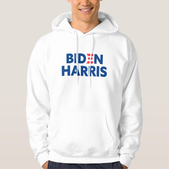 Veste À Capuche Biden / Harris Election Support Blue Logo Blanc (Devant)