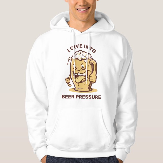 Veste À Capuche Bière de texte personnalisé amusante (Devant)