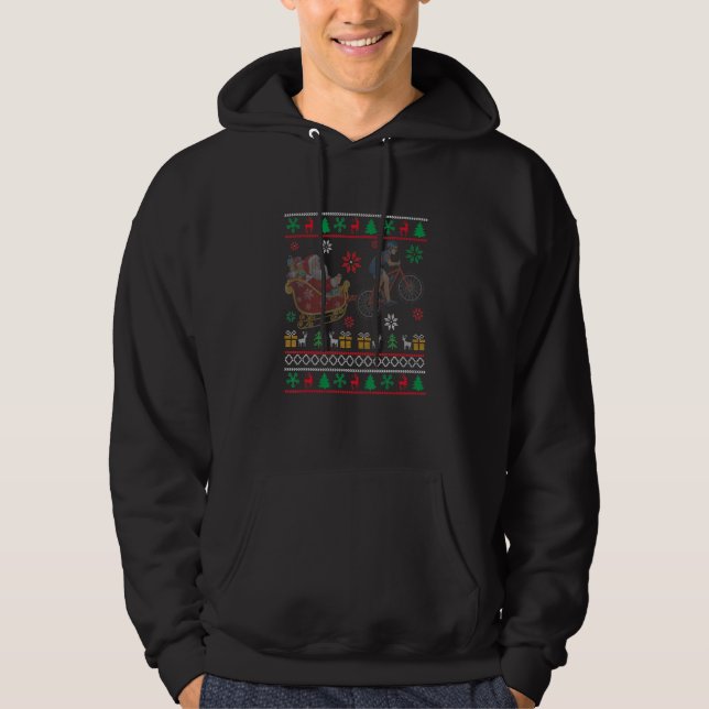 Veste À Capuche Bike Sledding Santa Sleigh Christmas road cycling  (Devant)