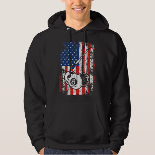 Veste À Capuche Billiard American Flag Cue Pool Balls Billiard Pl
