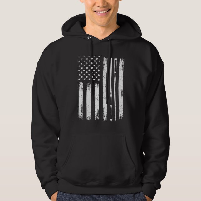Veste À Capuche Billiard Stick  USA Flag Pool Player 8 Ball Tourna (Devant)