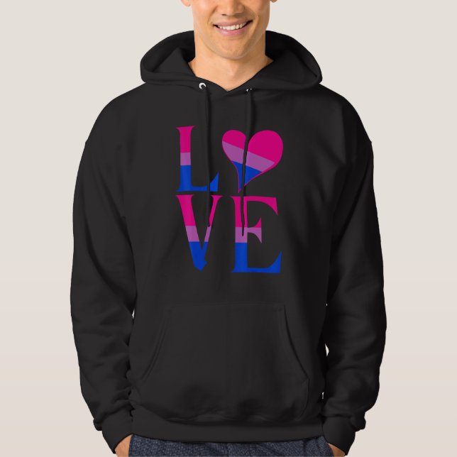 Veste À Capuche Bisexual Bi Pride Drapeau Amour Soutien Hommes Fem (Devant)