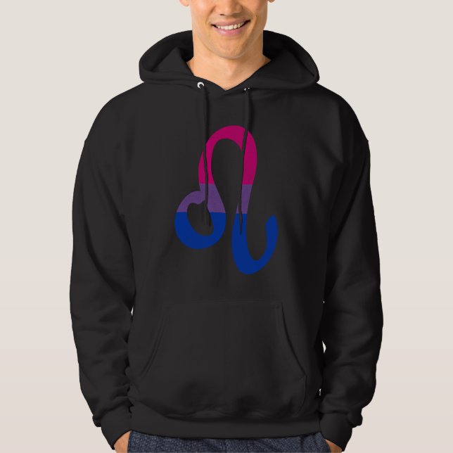 Veste À Capuche Bisexual Pride Flag Leo Zodiac Sign (Devant)