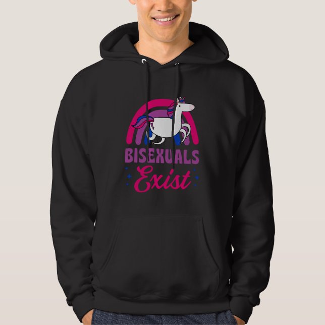 Veste À Capuche Bisexuals Exist Bisexual Pride Minimalist Rainbow  (Devant)